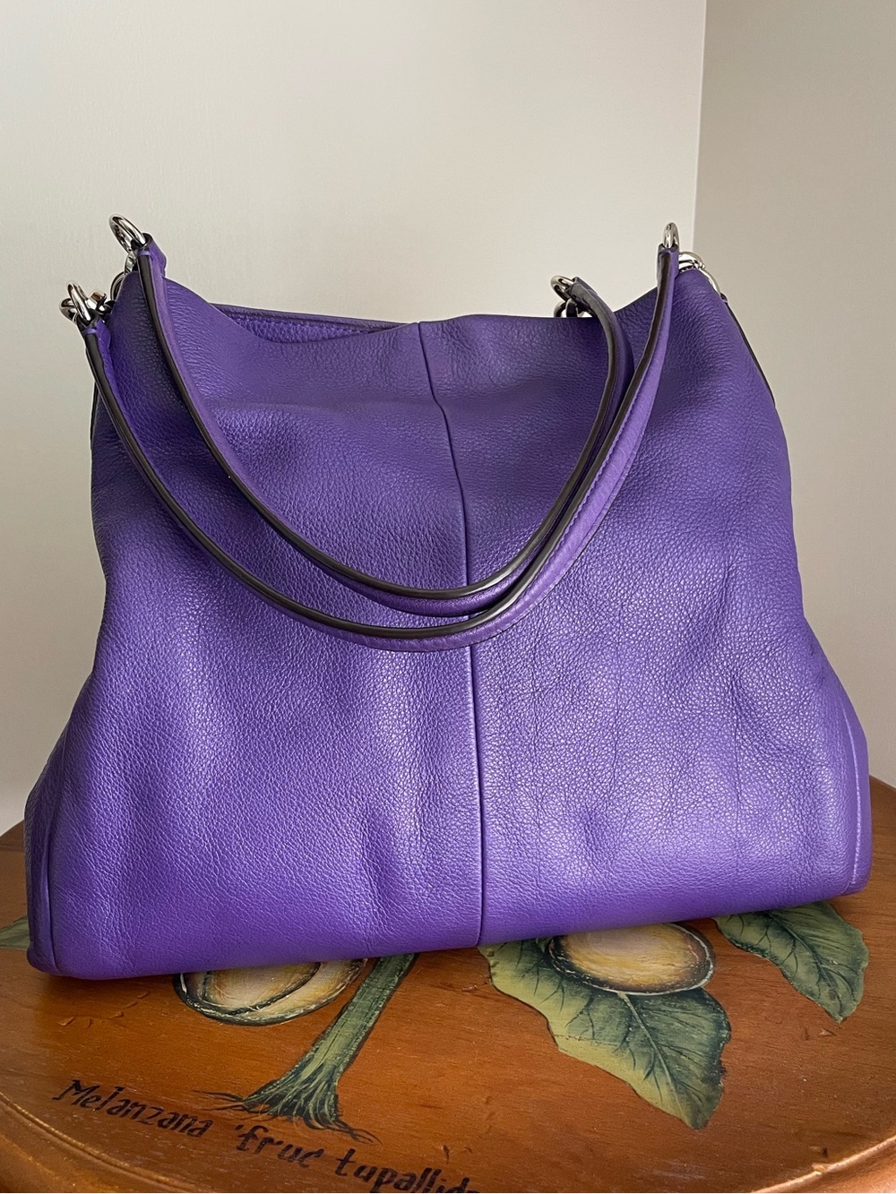 Coach Madison Phoebe Violet Purple Leather Shoulder Bag - Picture 2 of 16